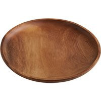 Orsina Small Round Acacia Wood Plate, Timeless Rustic Wooden Serving Dish, Natural Grain Wood in Brown | Debenhams UK