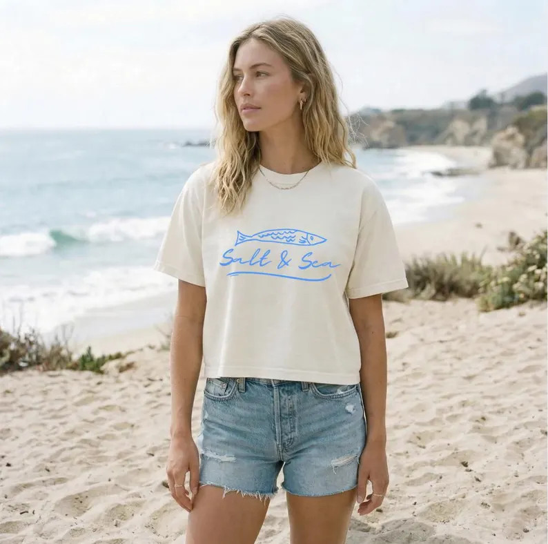 Salt & Sea Sardine Boxy Tee - Etsy | Etsy (Global)
