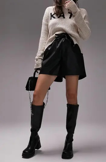 Faux Leather Drawstring Shorts | Nordstrom