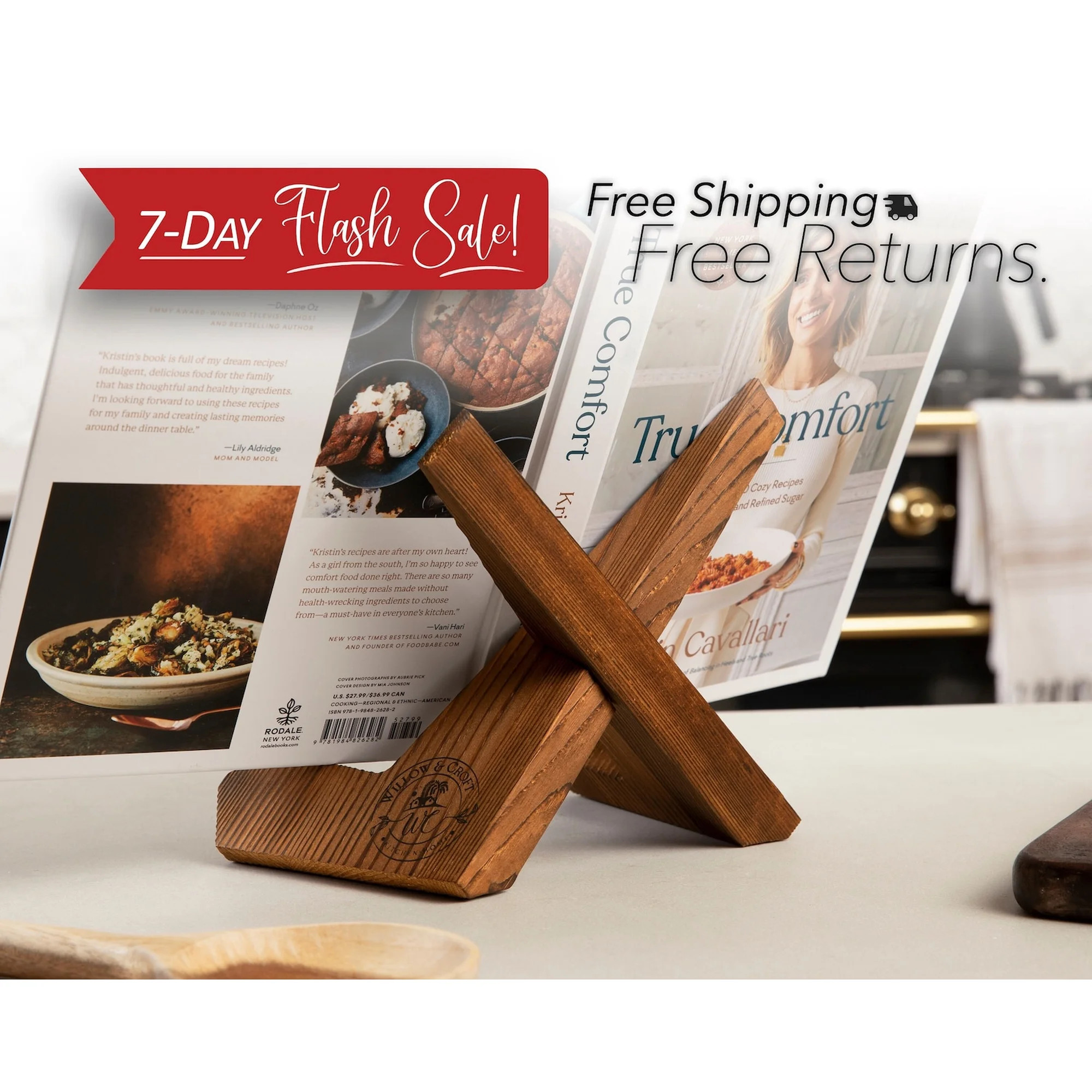 Willow & Croft Cook Book Stand. Rustic Farmhouse Plate Display Stand, Photo Picture Frame Display... | Walmart (US)