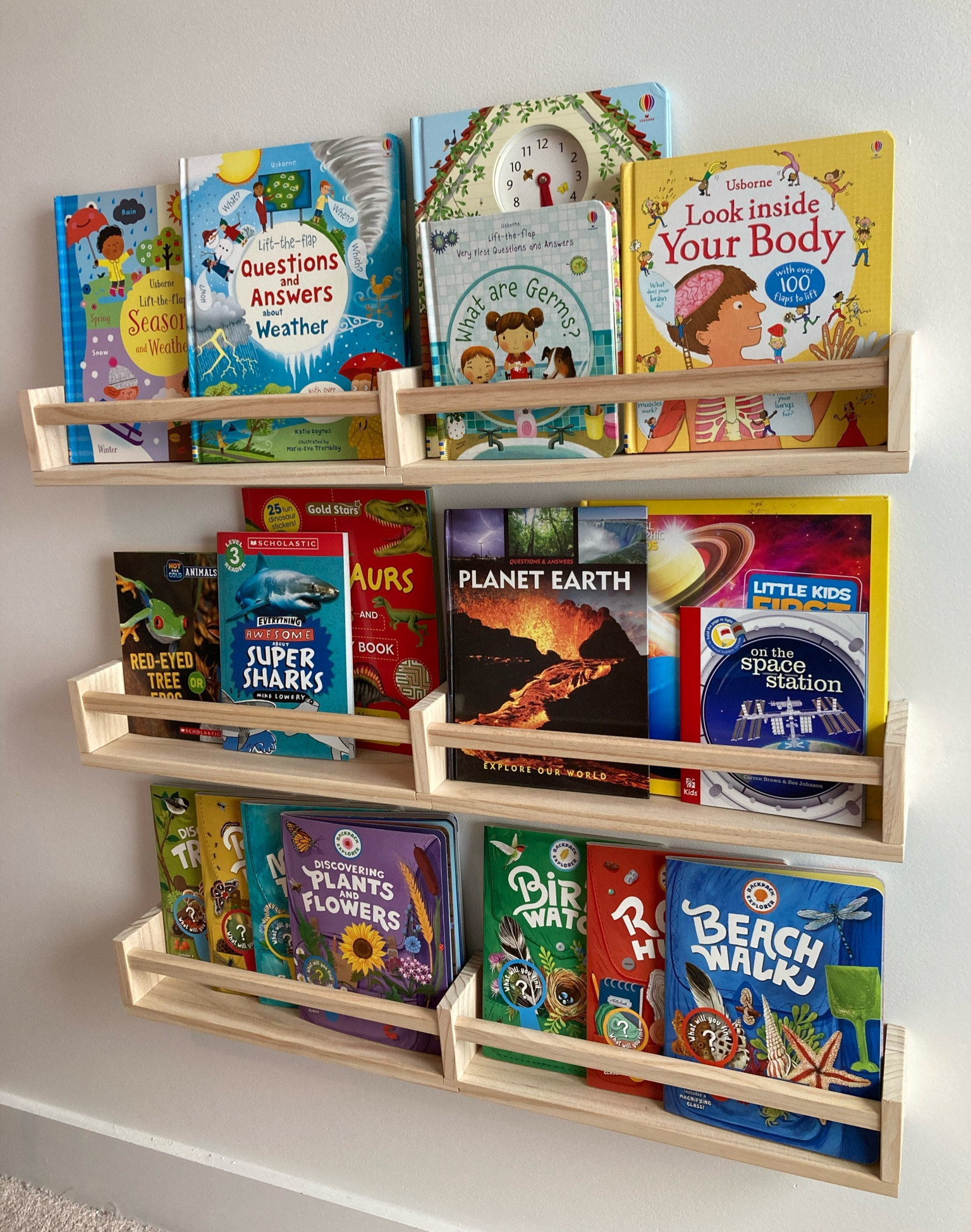 Kids Forward Facing Bookshelves are up in the Homeschool room! I’m so excited for this display because I can change it out to match the theme of what we are learning! They are sturdy and I love the light wood color. Also comes in white! Perfect for a kids room, playroom, or nursery.

#LTKKids #LTKHome #LTKBaby