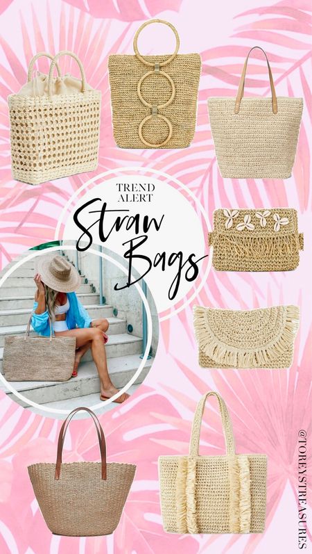 Straw bags for summer! 

#LTKswim #LTKSeasonal #LTKitbag