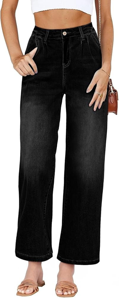 Astylish Women 2024 Cropped Jeans Stretchy High Waisted Baggy Loose Boyfriend Vintage Denim Pants | Amazon (US)