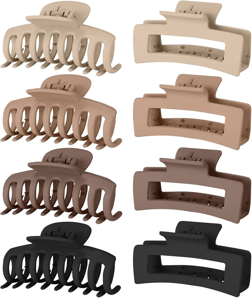 Lolalet 8 Stück Große Haarklammer, 8cm Haarspangen für dickes Haar Rutschfestes Haar Jaw Clips... | Amazon (DE)