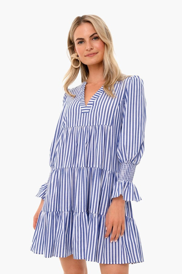Blue and White Stripe Cotton Poplin Kenzo Dress | Tuckernuck (US)