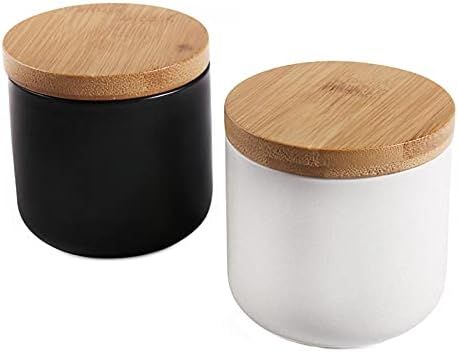 77L Food Storage Jar, (Set of 2) Ceramic Food Storage Jar with Storage Bag and Wooden Lid, 6.08 FL O | Amazon (US)