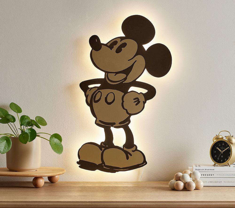 Disney Home x Sanderson Mickey Mouse Etched Light-Up Decor | Pottery Barn Kids