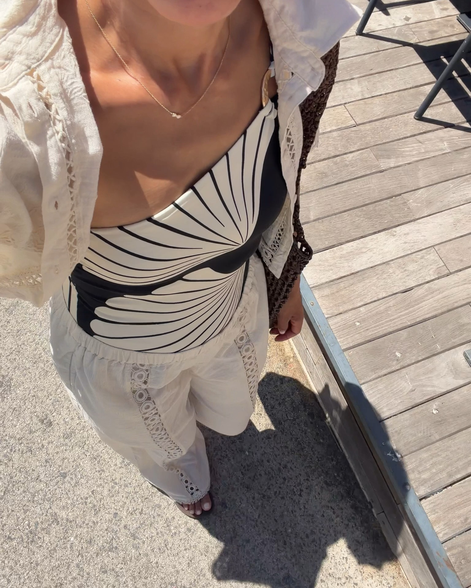 I’m wearing crochet detail pants and shirt. One shoulder swim. All size 8.

#LTKsummer #LTKeurope #LTKswimwear