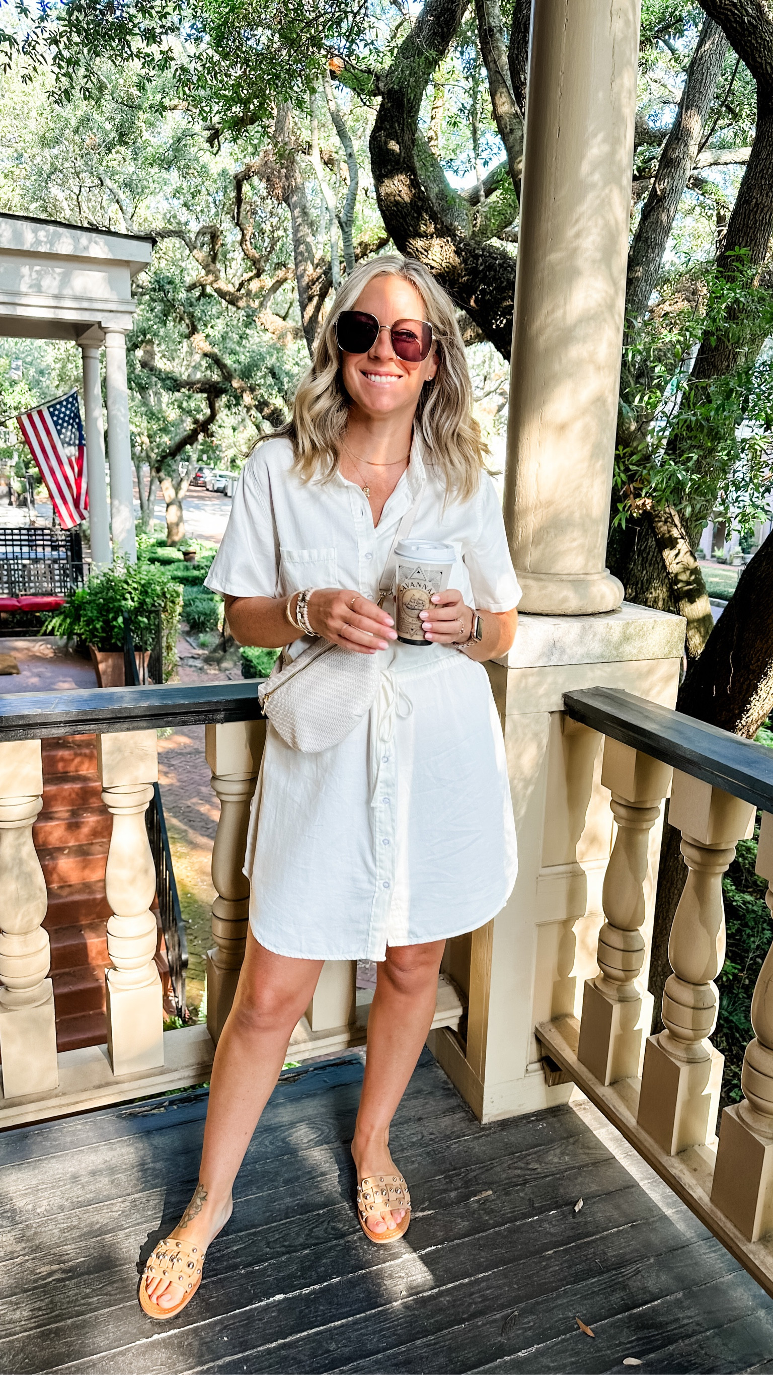 Nothing like a little white shirtdress and a good iced vanilla latte to start the day! Tts; I’m in a medium  

#LTKstyletip #LTKFind #LTKunder50