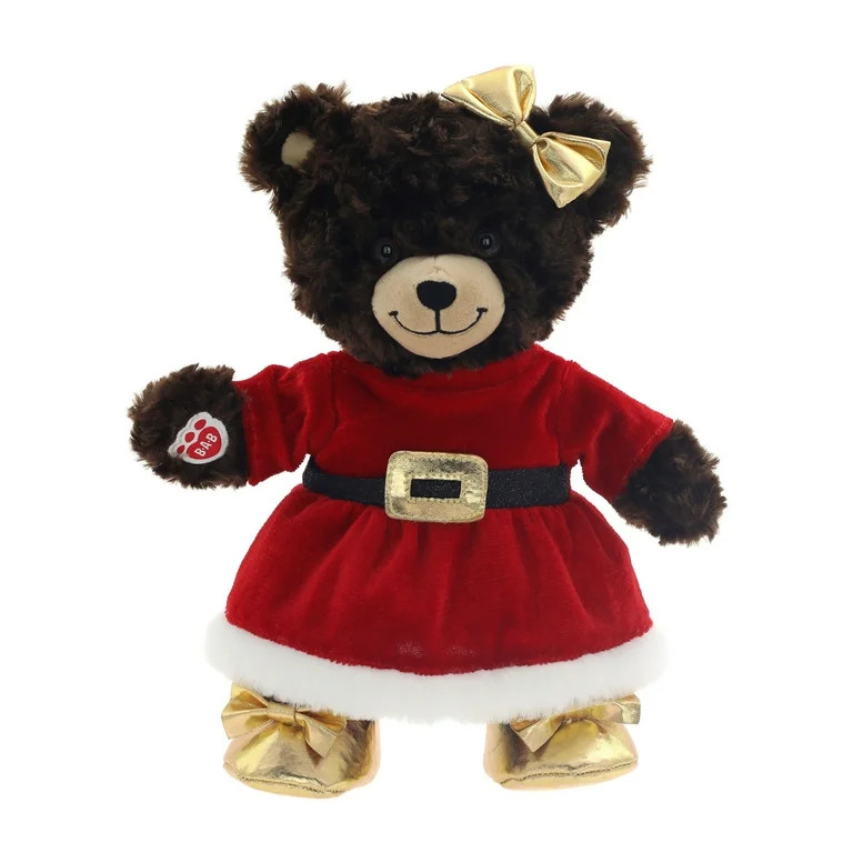 13.5IN Build-a-Bear Santa Girl Bear in Holiday Dress | Walmart (US)
