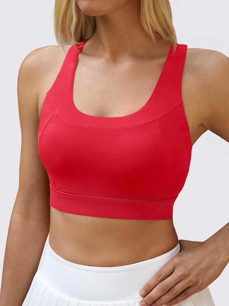 Aoysky Womens Racerback Sports Bras Padded Workout Low Impact Scoop Neck Yoga Top Wireless Athlet... | Amazon (US)
