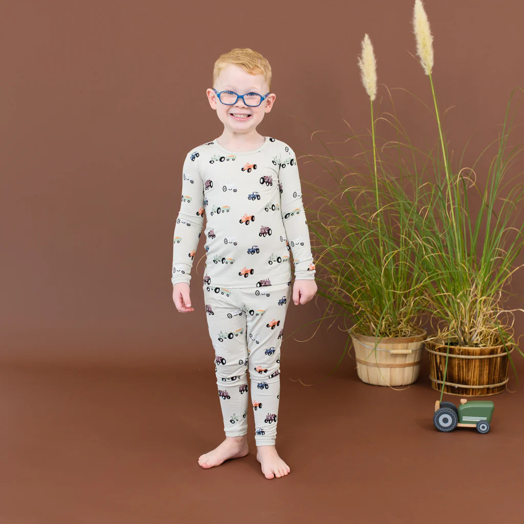 Long Sleeve Pajamas in Tractor | Kyte BABY
