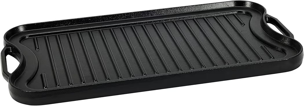 Amazon Basics Pre-Seasoned Cast Iron Reversible Rectangular Grill/Griddle with Even Heat Distribu... | Amazon (US)