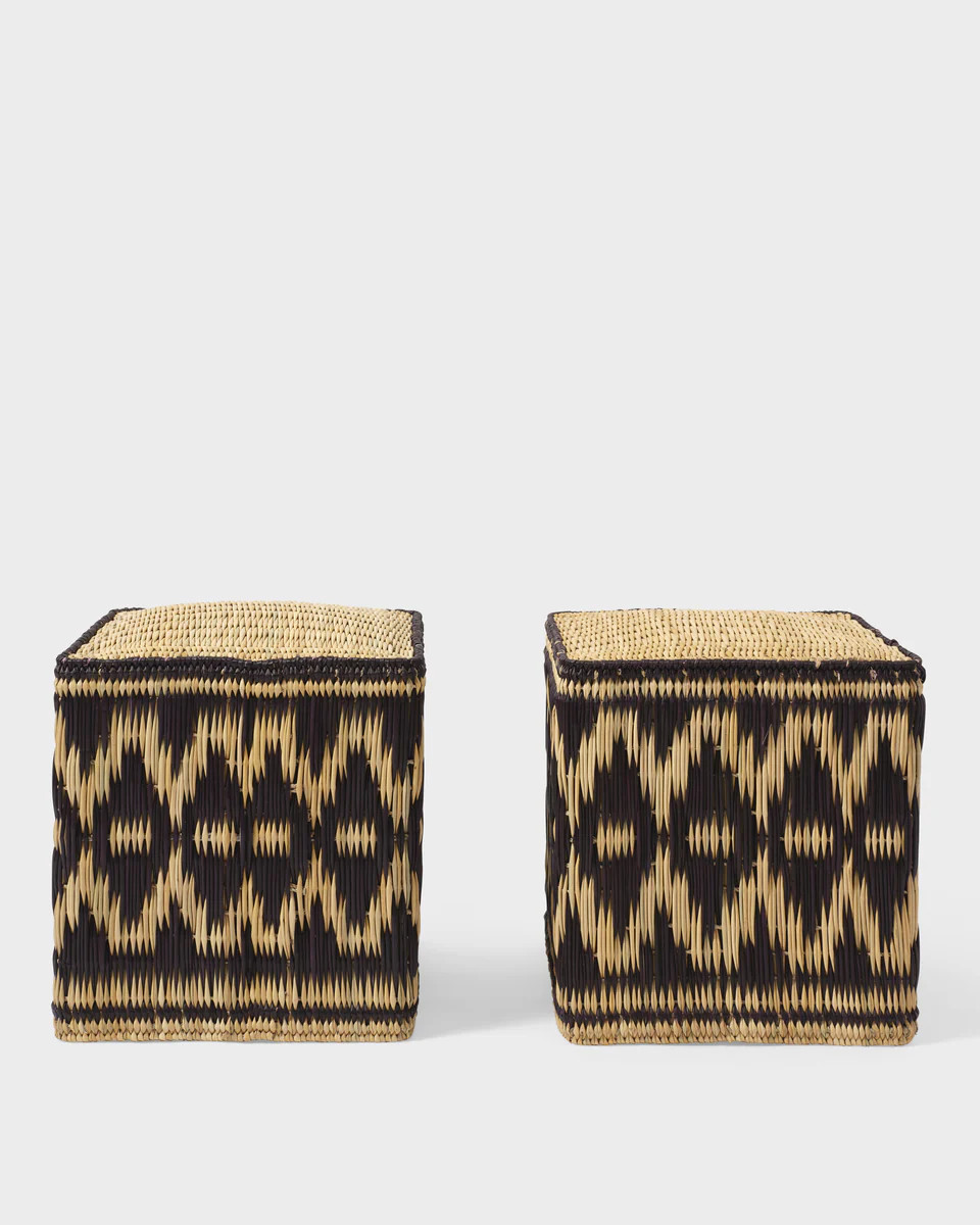 Wicker Stools Black, (Set of 2) | Cabana Magazine