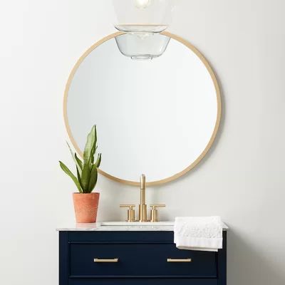 Clique Contemporary Accent Mirror Ebern Designs Finish: Gold, Size: 30" x 30 | Wayfair North America