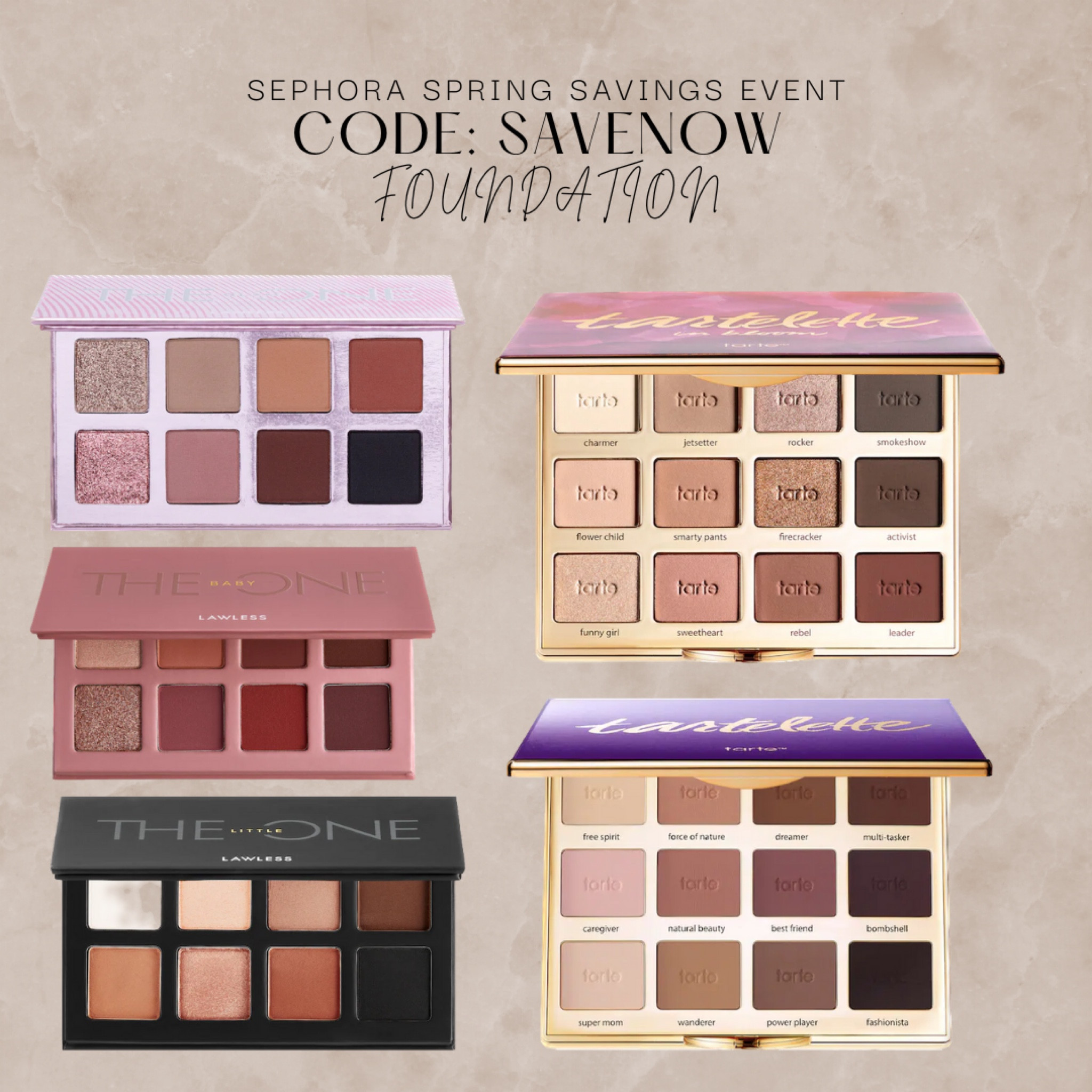 The three on the left are Lawless which is the clean beauty brand. Small and so easy to take on road trips. Tarte palettes are slightly bigger but both are great for everyday use. I have all but the top left. 

#LTKunder50 #LTKBeautySale #LTKbeauty