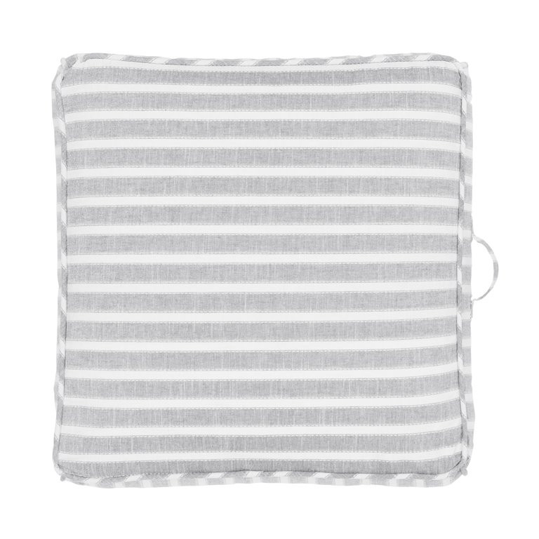 Gap Home Yarn Dyed Chambray Stripe Indoor Single Floor Square Cushion with Handle Gray 24" x 24" ... | Walmart (US)