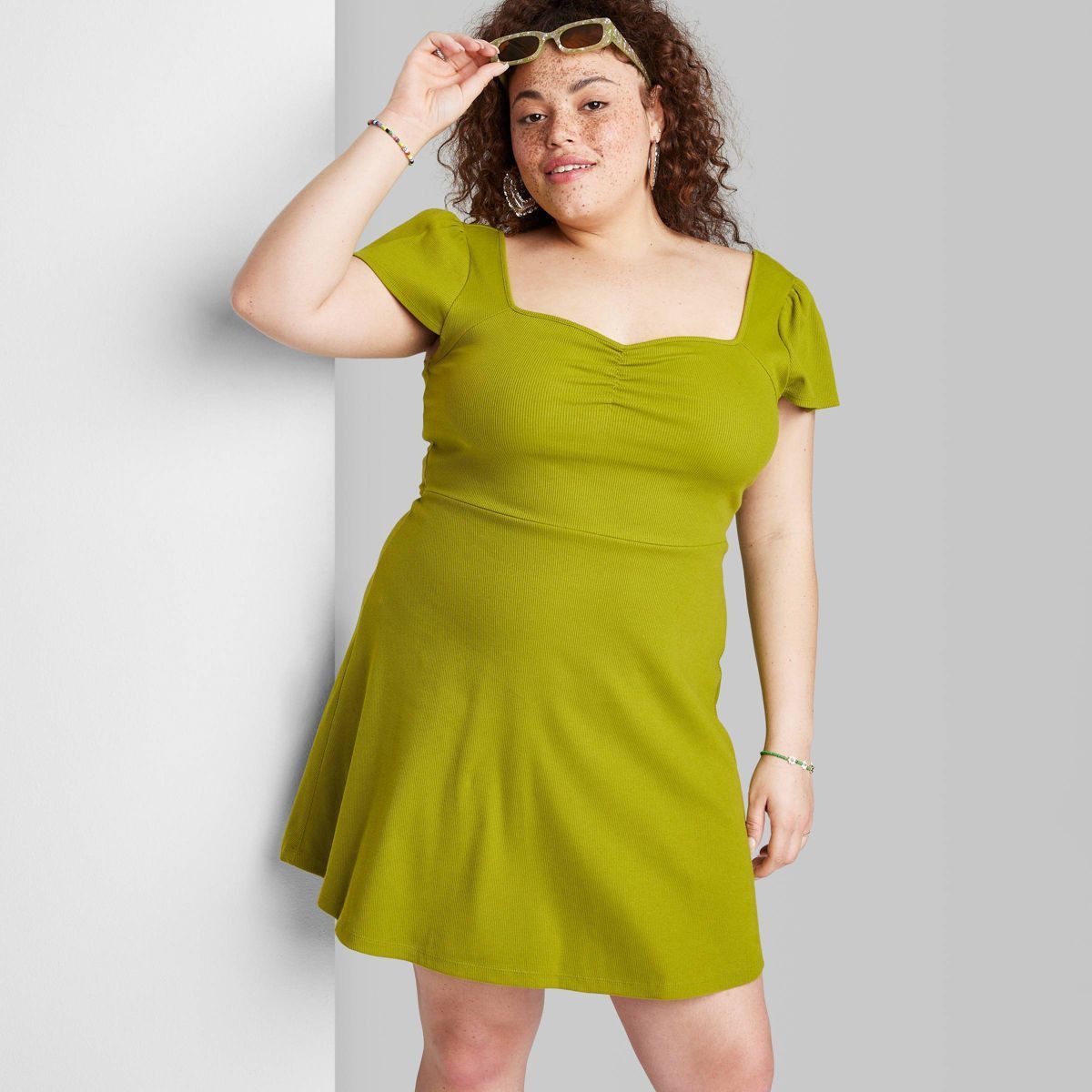Women's Cap Short Sleeve Fit & Flare Knit Skater Dress - Wild Fable™ | Target