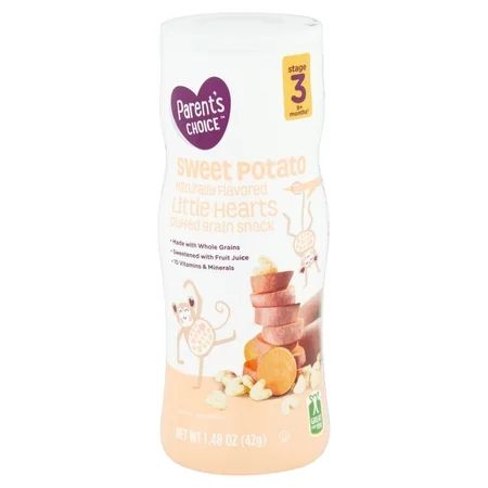 Parent's Choice Little Hearts Puffed Grain Snack, Sweet Potato, 1.48 oz | Walmart (US)