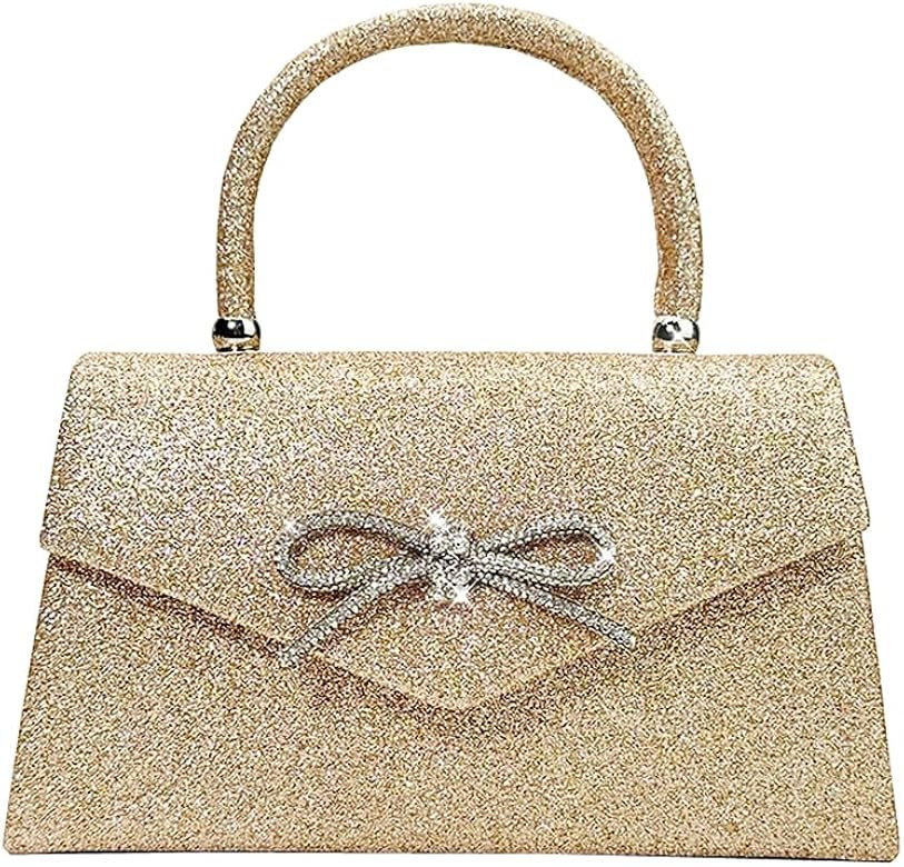 Trisapu Womens Evening Bag Sparkly Bow Clutch Purse Wedding Party Purses Glitter Rhinestone Cockt... | Amazon (US)