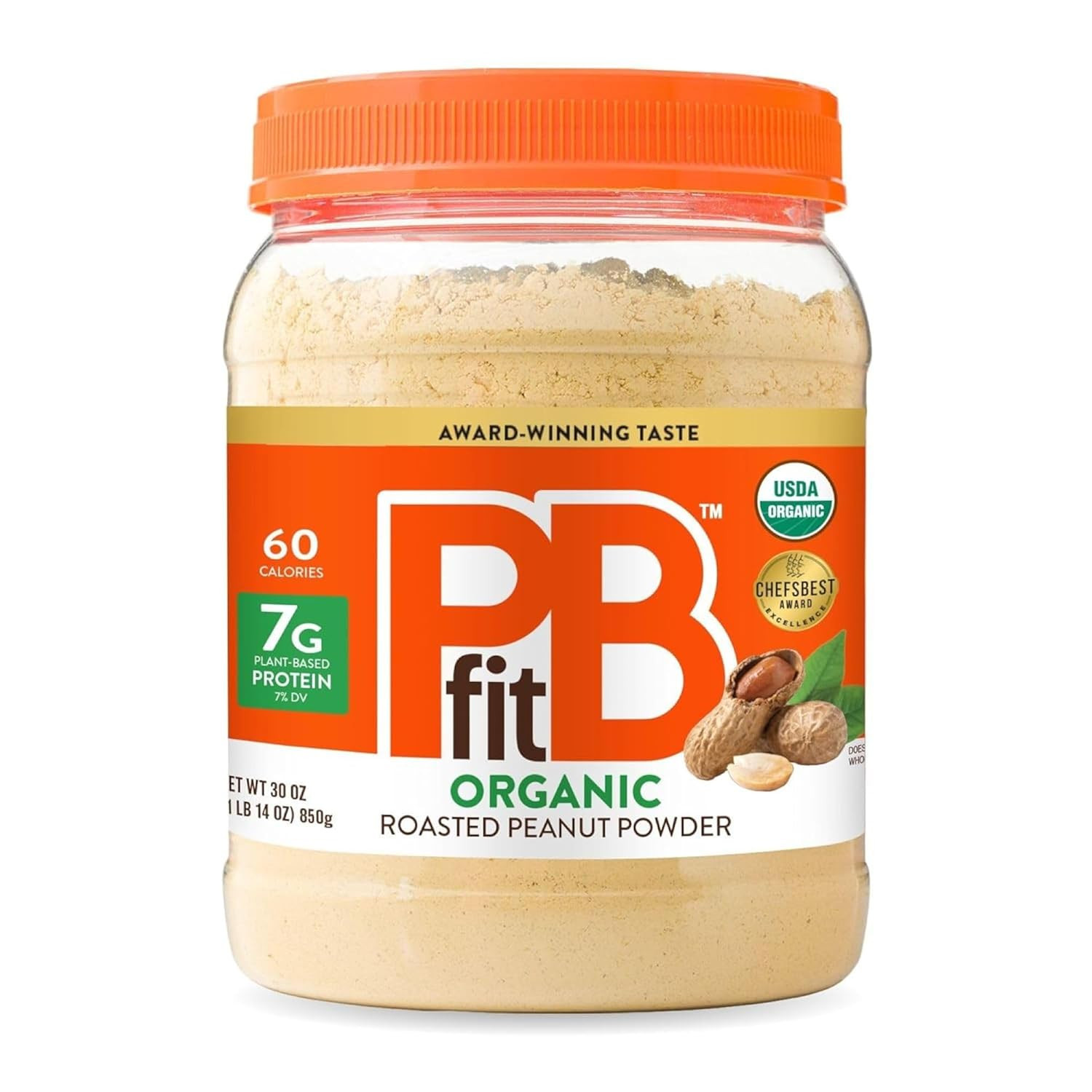 PBfit 30 Ounce Organic Peanut Butter Powder, Powdered Peanut Spread from Real Roasted Pressed Pea... | Amazon (US)