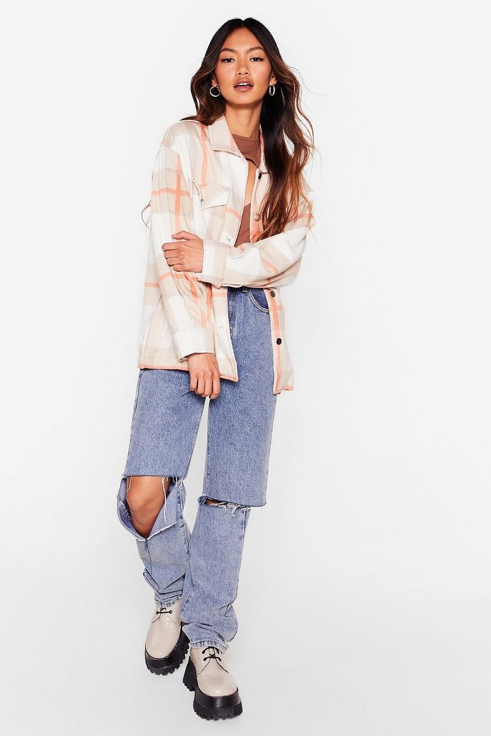 What the Check Oversized Petite Shirt Jacket | NastyGal (US & CA)