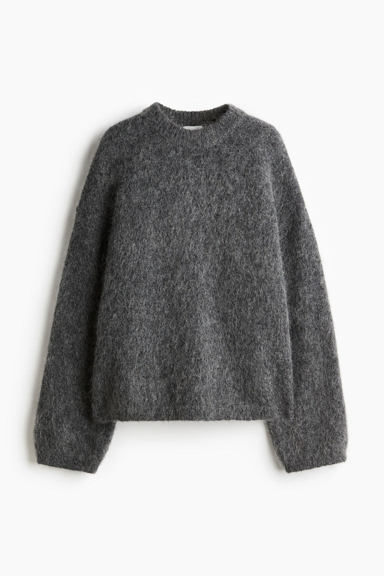 Oversized mohair-blend jumper - Dark grey marl - Ladies | H&M GB | H&M (UK, MY, IN, SG, PH, TW, HK)