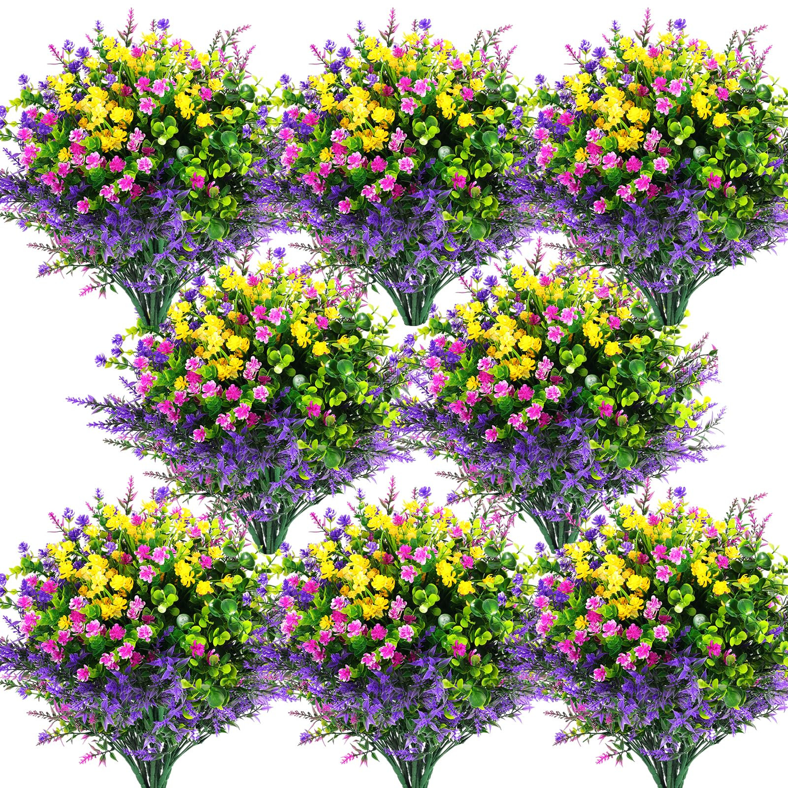 Hananona 24 Pcs Artificial Flowers Outdoor, Faux Artificial Plants UV Resistant Plastic Flower Bu... | Amazon (US)