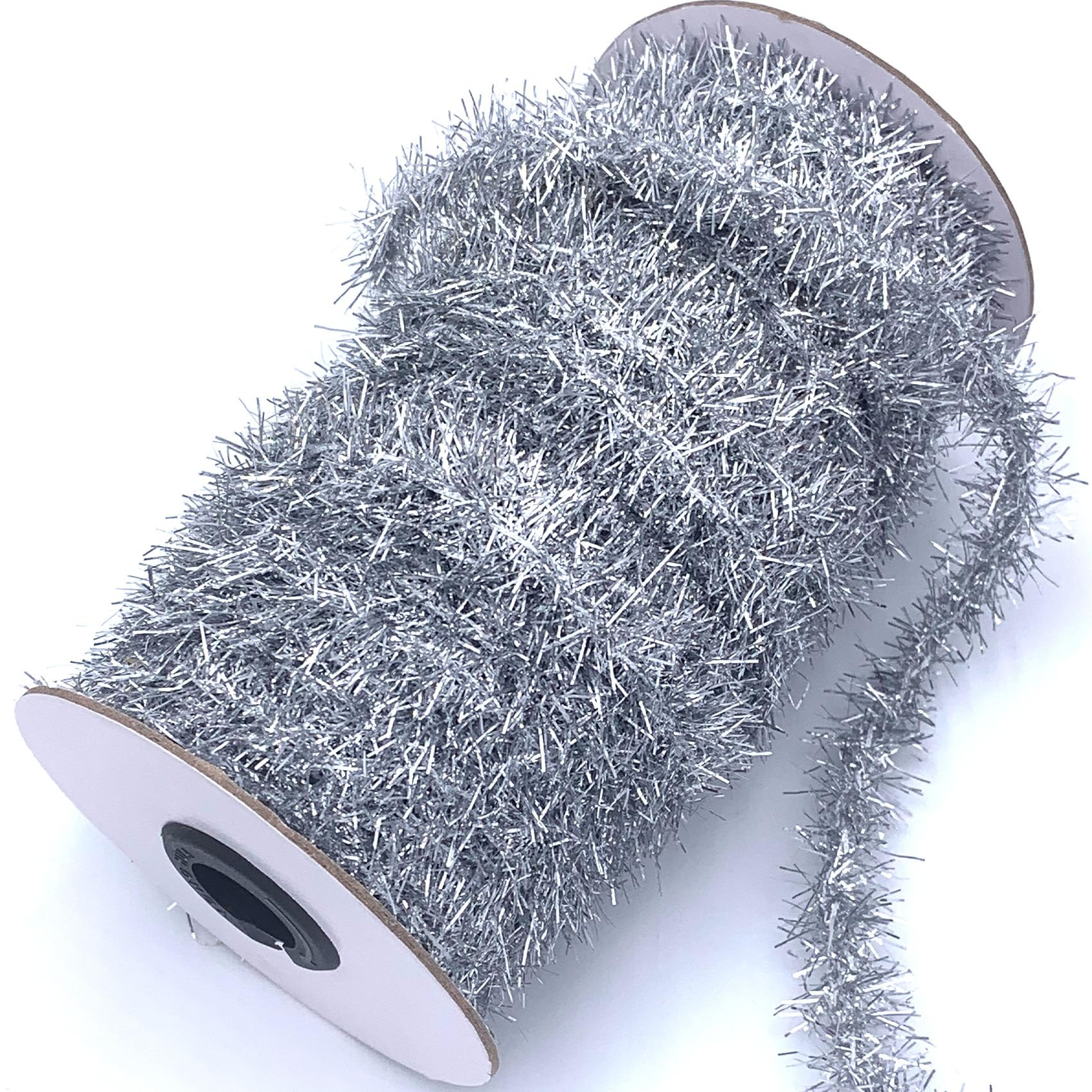 50 Yards Silver Metallic Tinsel Christmas Garland Tinsel Bibbon for Christmas Tree,Wedding Birthd... | Amazon (US)