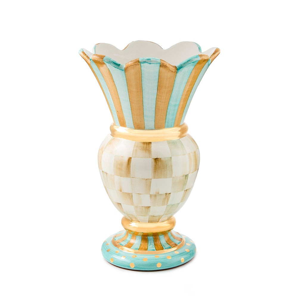 Parchment Check Great Vase | MacKenzie-Childs