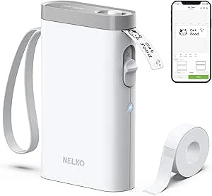 NELKO Label Maker Machine with Tape, P21 Portable Bluetooth Label Printer, Wireless Built-in Cutt... | Amazon (US)
