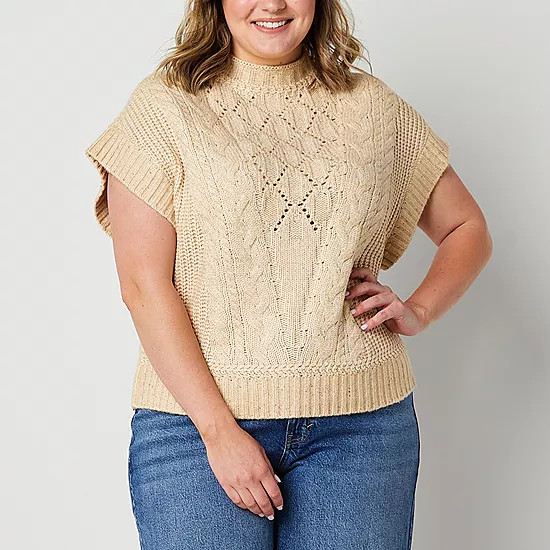 a.n.a Womens Plus Mock Neck Sleeveless Pullover Sweater | JCPenney