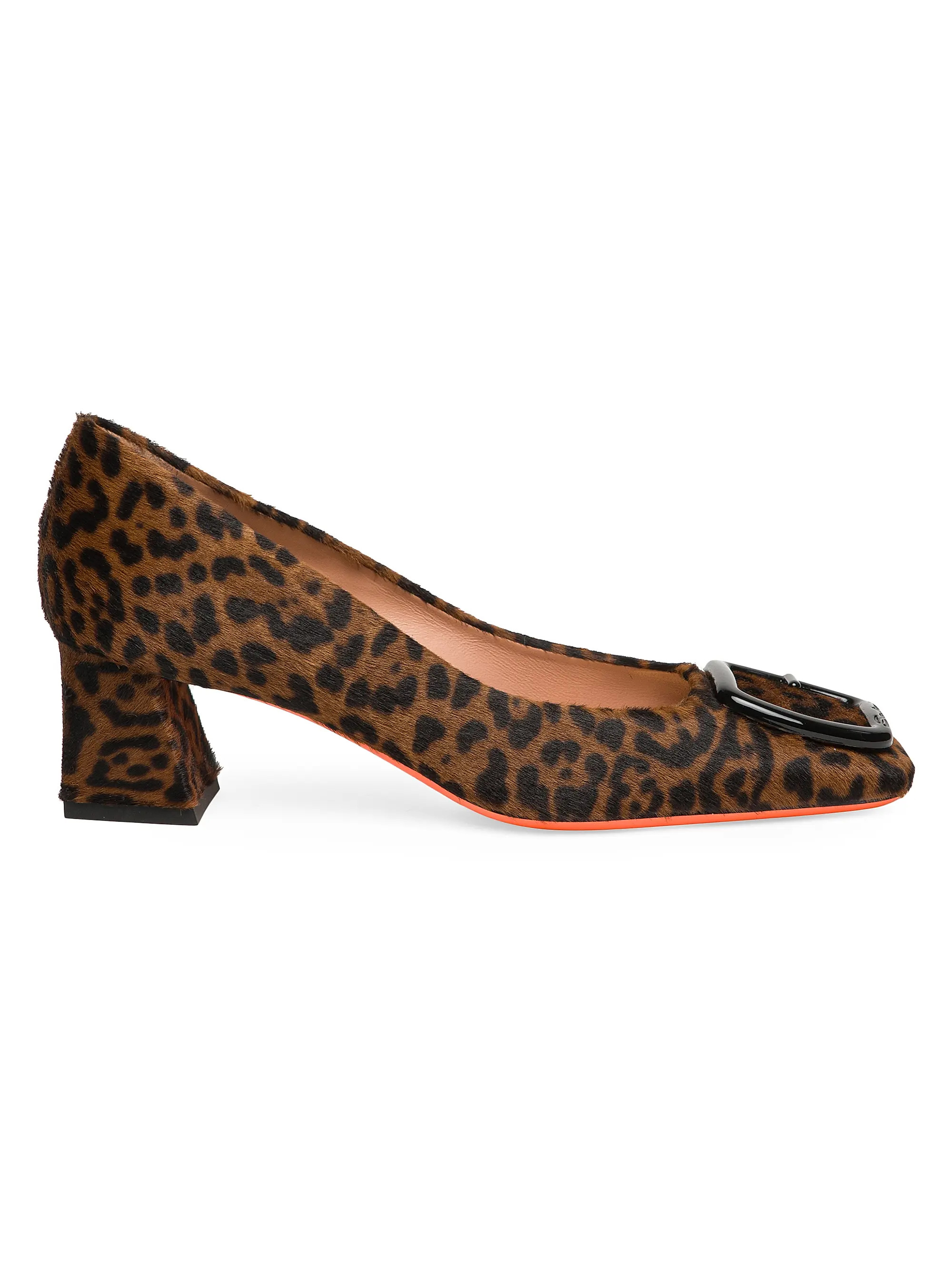 Santoni 75MM Leopard-Print Calf Hair Pumps | Saks Fifth Avenue | Saks Fifth Avenue