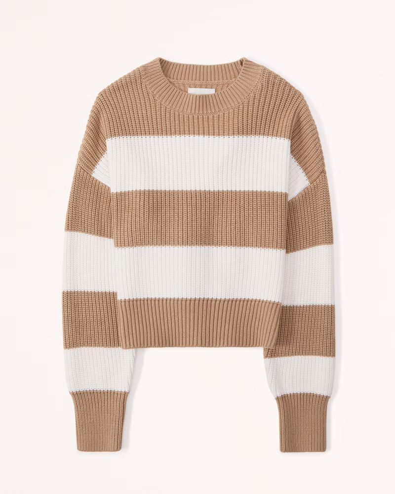 Striped Ribbed Classic Crew Sweater | Abercrombie & Fitch (US)