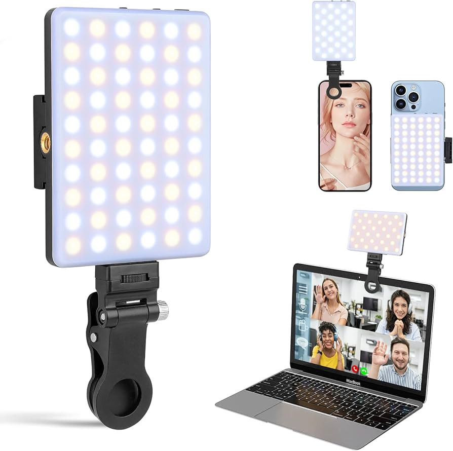 XINBAOHONG Rechargeable Clip Fill Video Conference Light, Selfie Light for Phone Android Camera i... | Amazon (US)