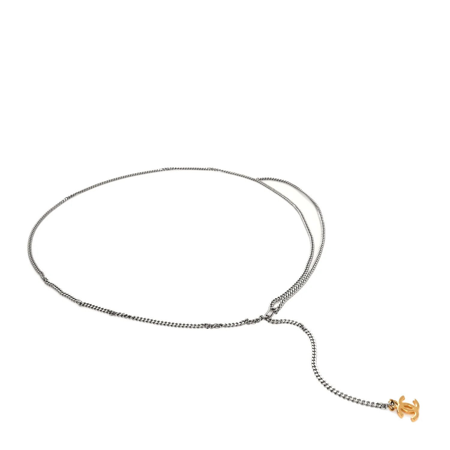 CC Chain Logo Belt Silver Gold | FASHIONPHILE (US)