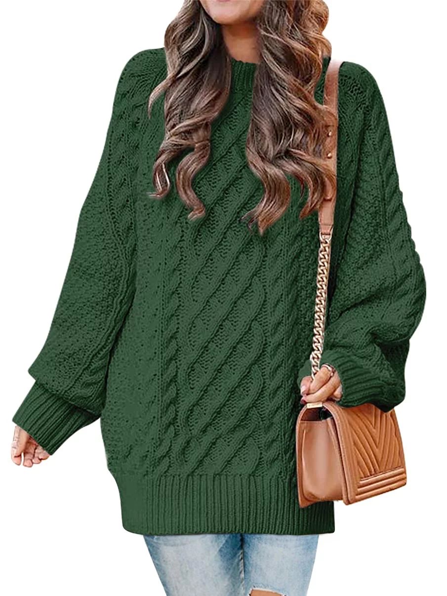 Fantaslook Oversized Sweaters for Women Cable Knit Chunky Pullover Sweater | Walmart (US)