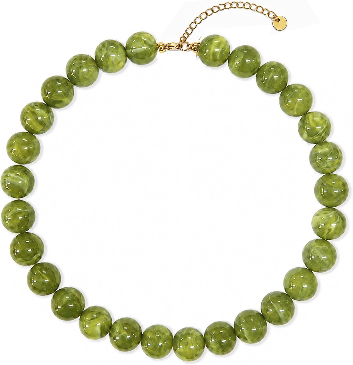 Colorful Chunky Beaded Necklace for Women Trendy Summer Boho Statement Circle Choker Necklaces Beach Resin Jewelry Accessories | Amazon (US)
