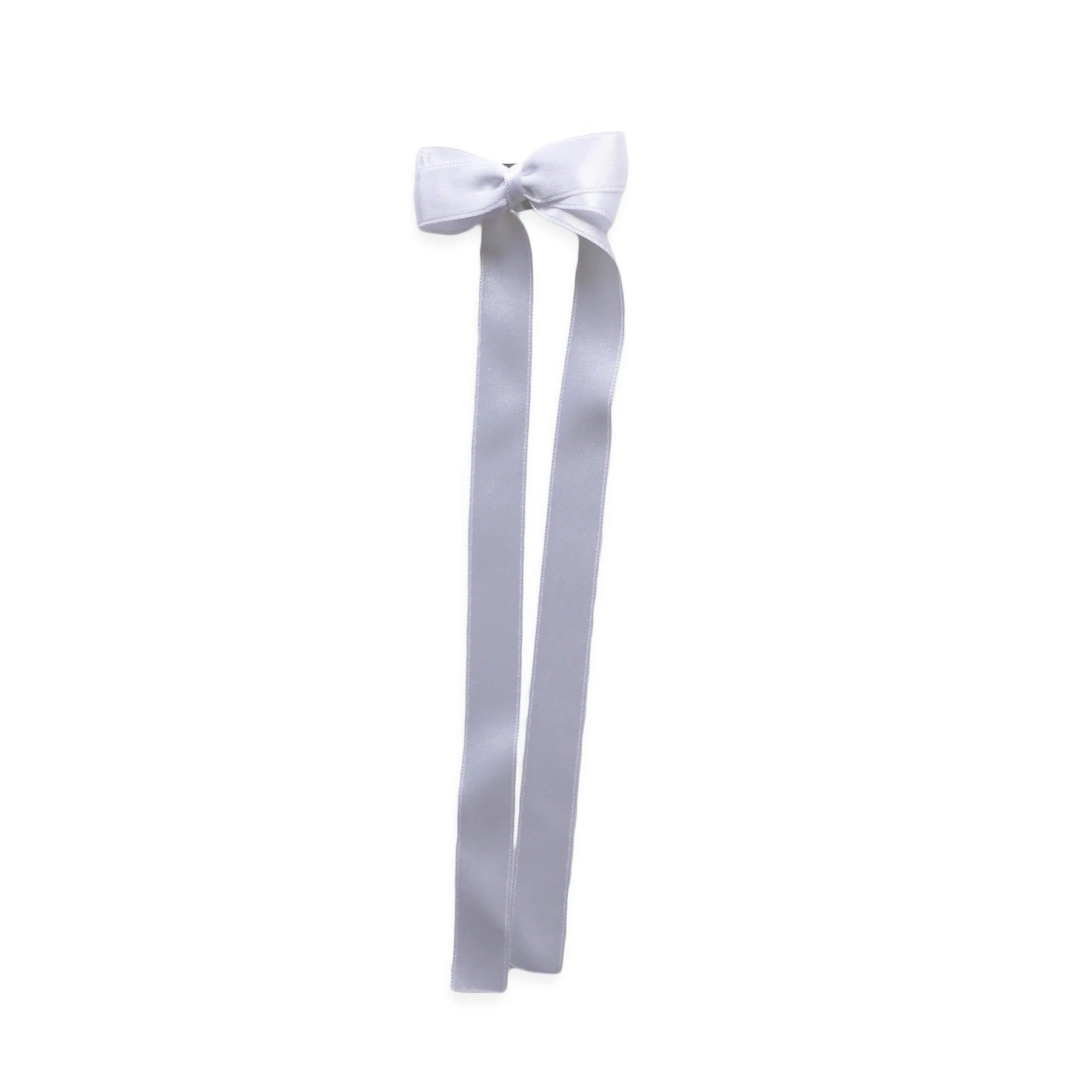 Satin Long Tail Bow in White | Loozieloo