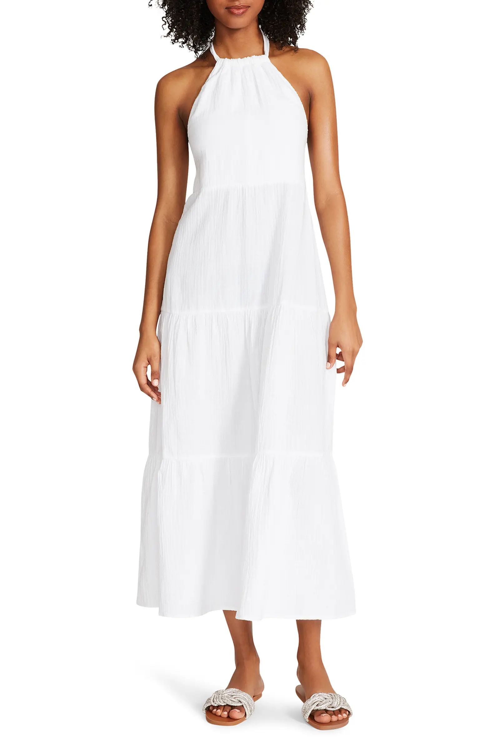 Briella Halter Cotton Midi Dress | Nordstrom