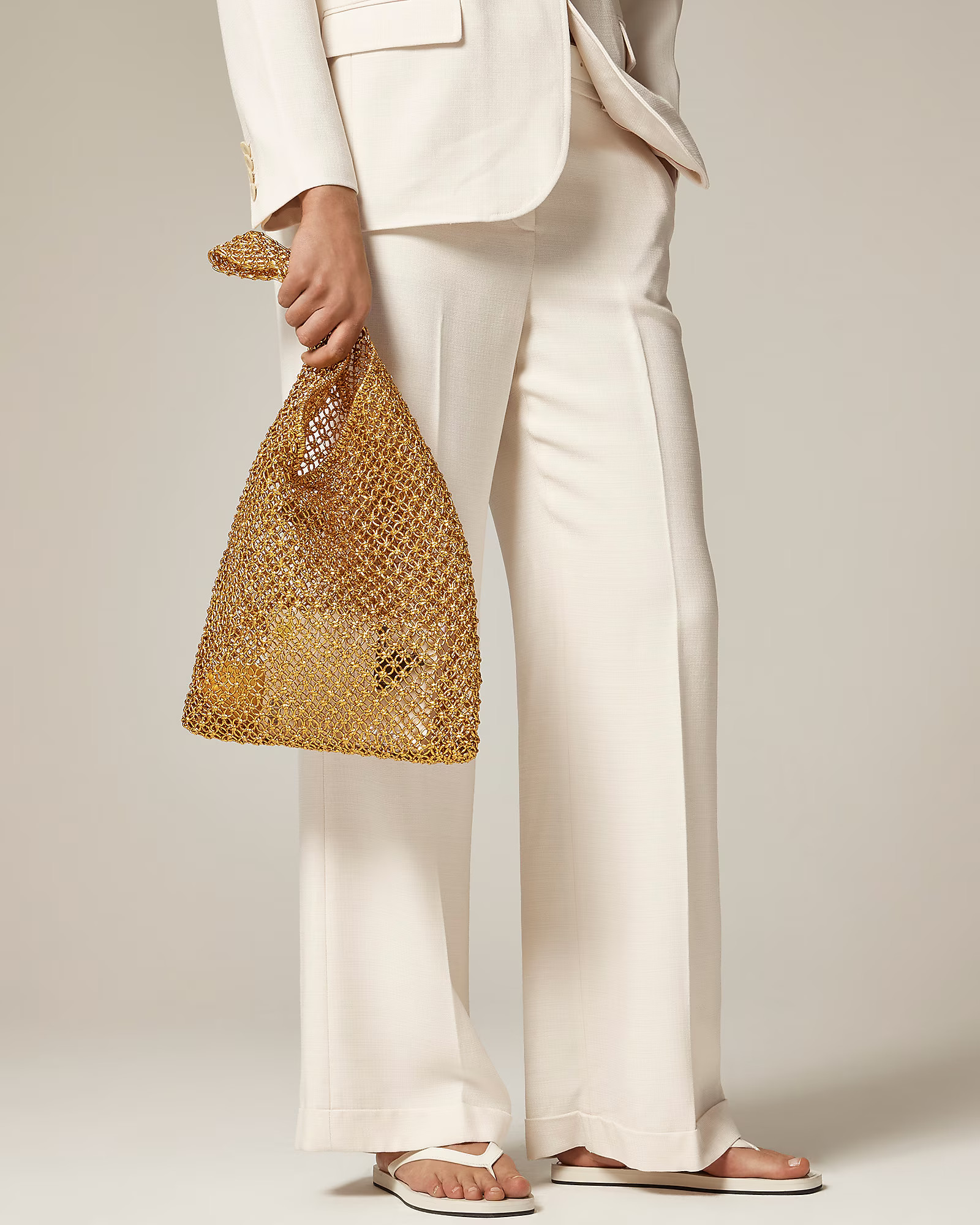 Handwoven metallic shoulder tote with Lurex&reg; metallic threads | J. Crew US