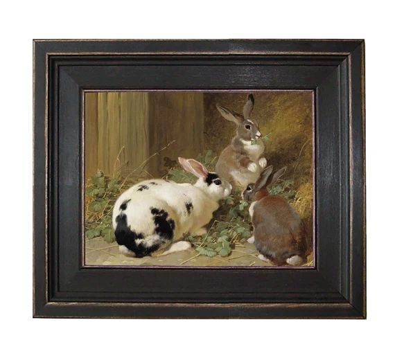 Three Rabbits Oil Painting Print Reproduction on Canvas in | Etsy | Etsy (US)