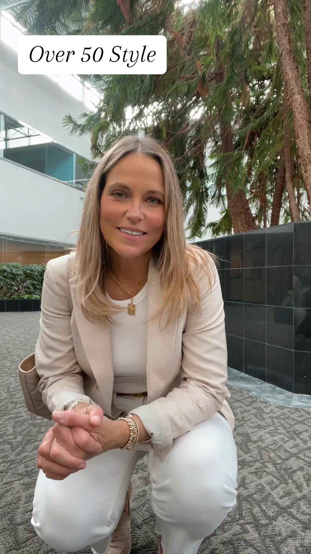 Such a pretty attrium OOTD! It made me smile and I hope it makes you happy too! Size 29 jeans. Size 8 blazer, size medium tank top!

#LTKstyletip #LTKover40 #LTKmidsize