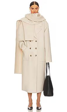 Helsa Oversized Coat With Detachable Scarf in Ivory from Revolve.com | Revolve Clothing (Global)