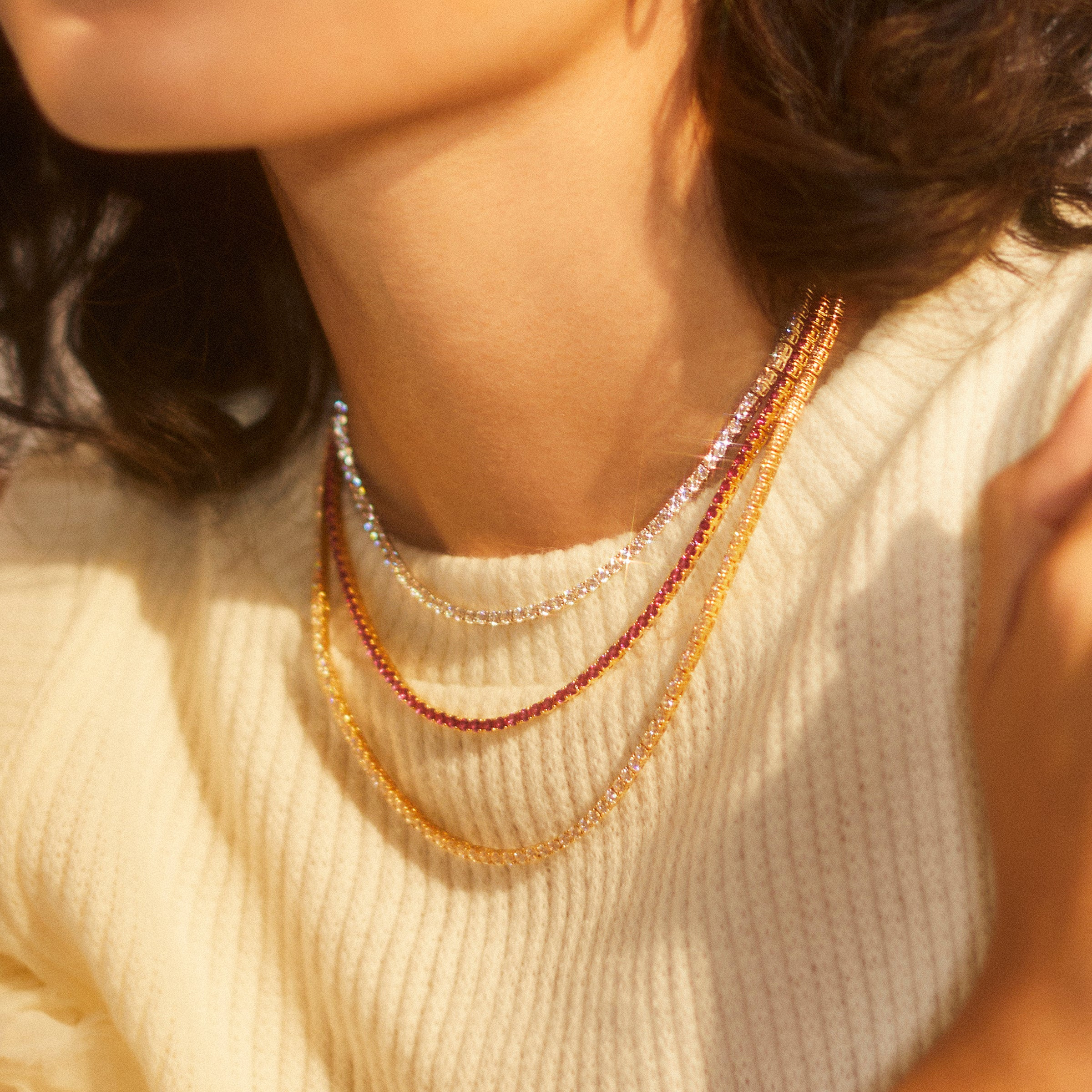 LOVE ALL ADJUSTABLE TENNIS NECKLACE | NADRI