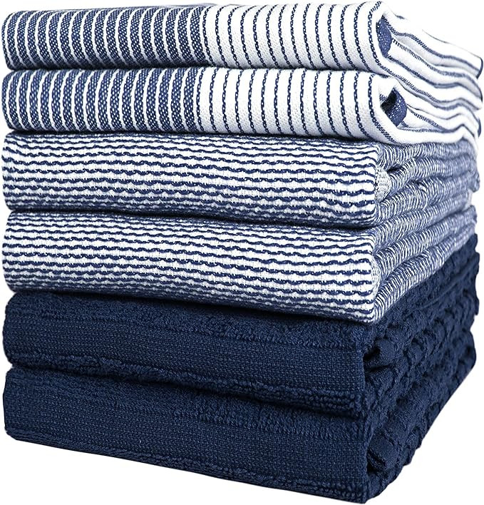 Premium Kitchen Dish Hand Towels (20”x 28”, 6 Pack) | Large,Cotton Flat & Terry Highly Absorb... | Amazon (US)