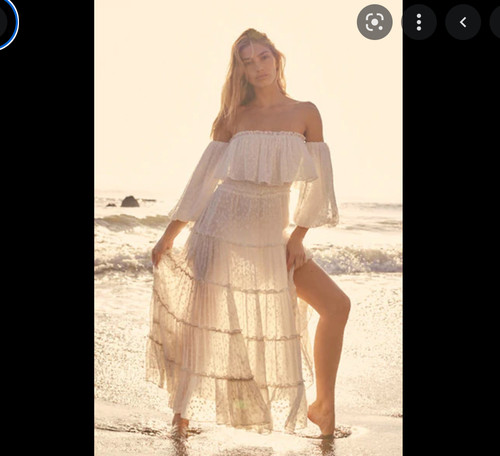 MISA Cassandra Dress in White Clip Dot - Size XS | eBay US