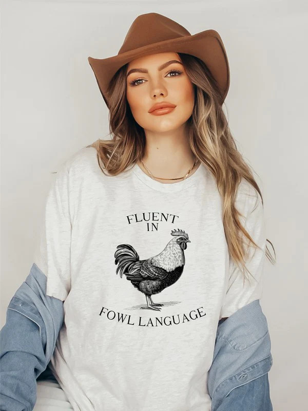 Fluent in Fowl Language Short Sleeve Graphic Tee | Casual Chic Boutique