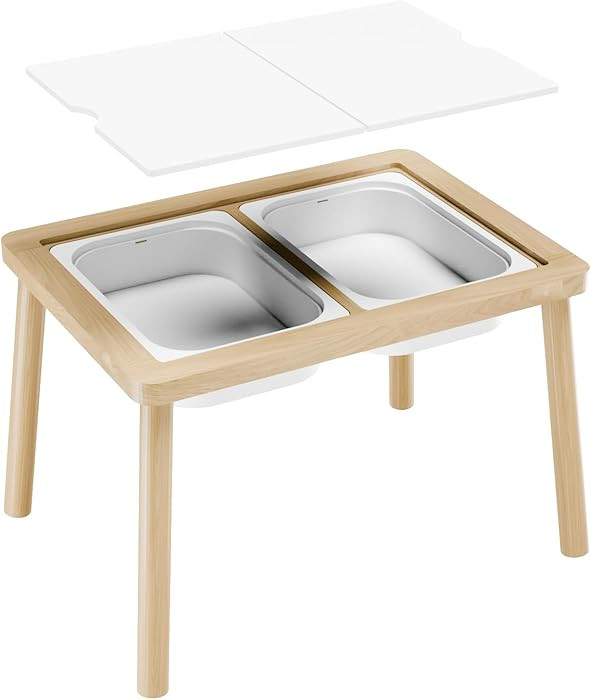 Sensory Table, Kids Activity Table, Wooden Play Table with Bins, Montessori Table, Chalk Board an... | Amazon (US)