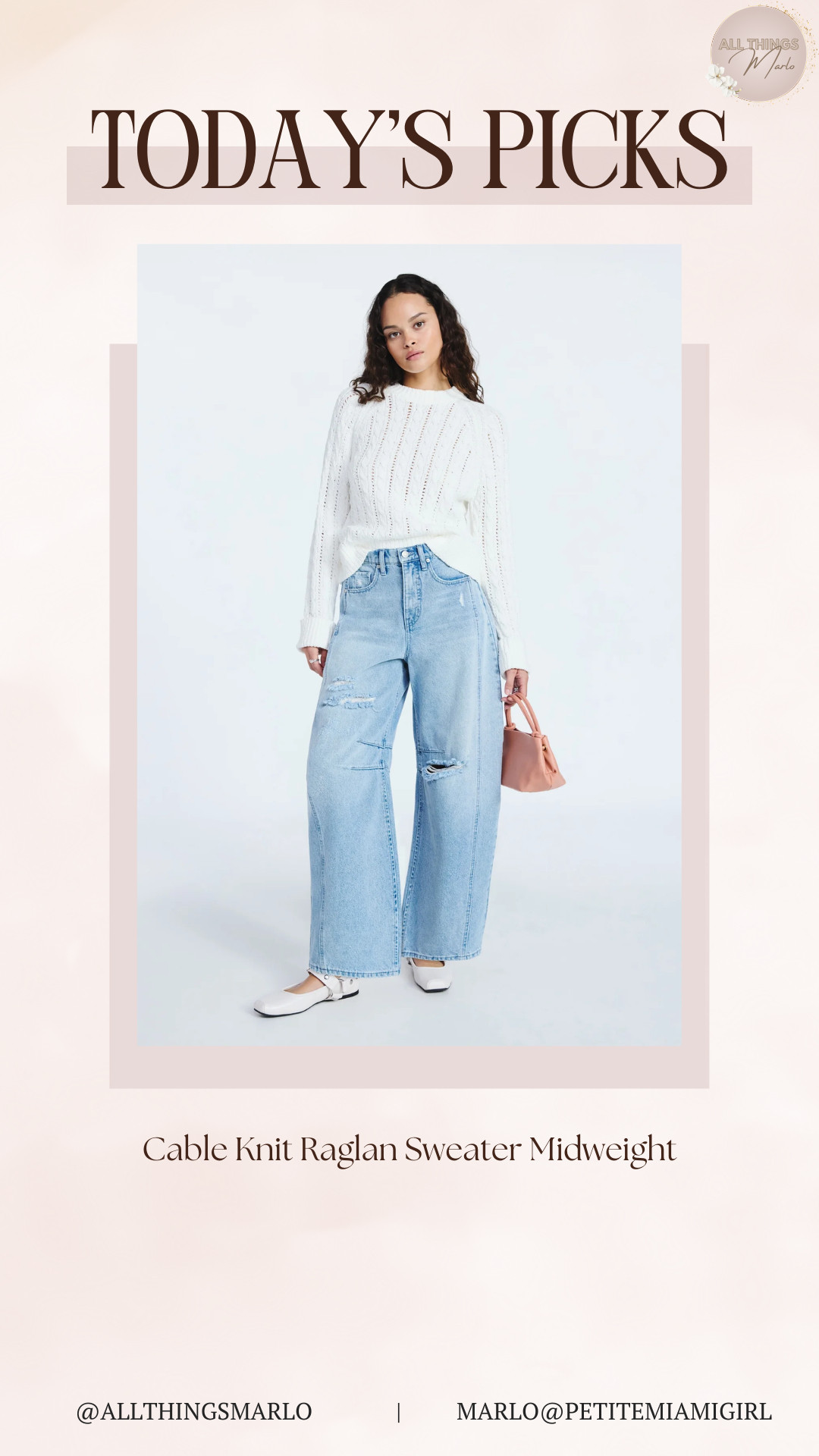 Cable Knit Raglan Sweater Midweight 

 #LTKOver40 #LTKPetite #LTKTravel